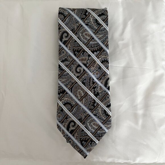 PRONTO UOMO COUTURE Paisley Tie 100% Woven Silk Heavy Weight Men's Necktie - Picture 1 of 4